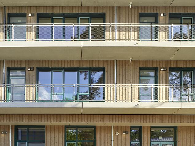 Ansicht der Pfosten-Riegel-Fassade